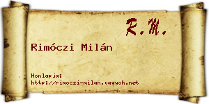 Rimóczi Milán névjegykártya