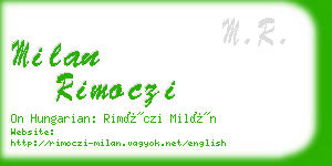 milan rimoczi business card